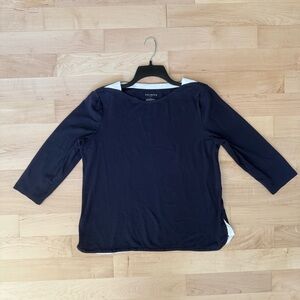Talbots Navy Blue Long Sleeve Women's Top
